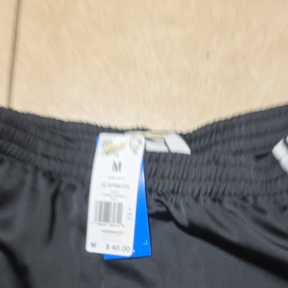 adidas Black Athletic Shorts with White Stripes - Picture 2 of 2